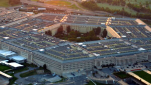 US Pentagon at sunset